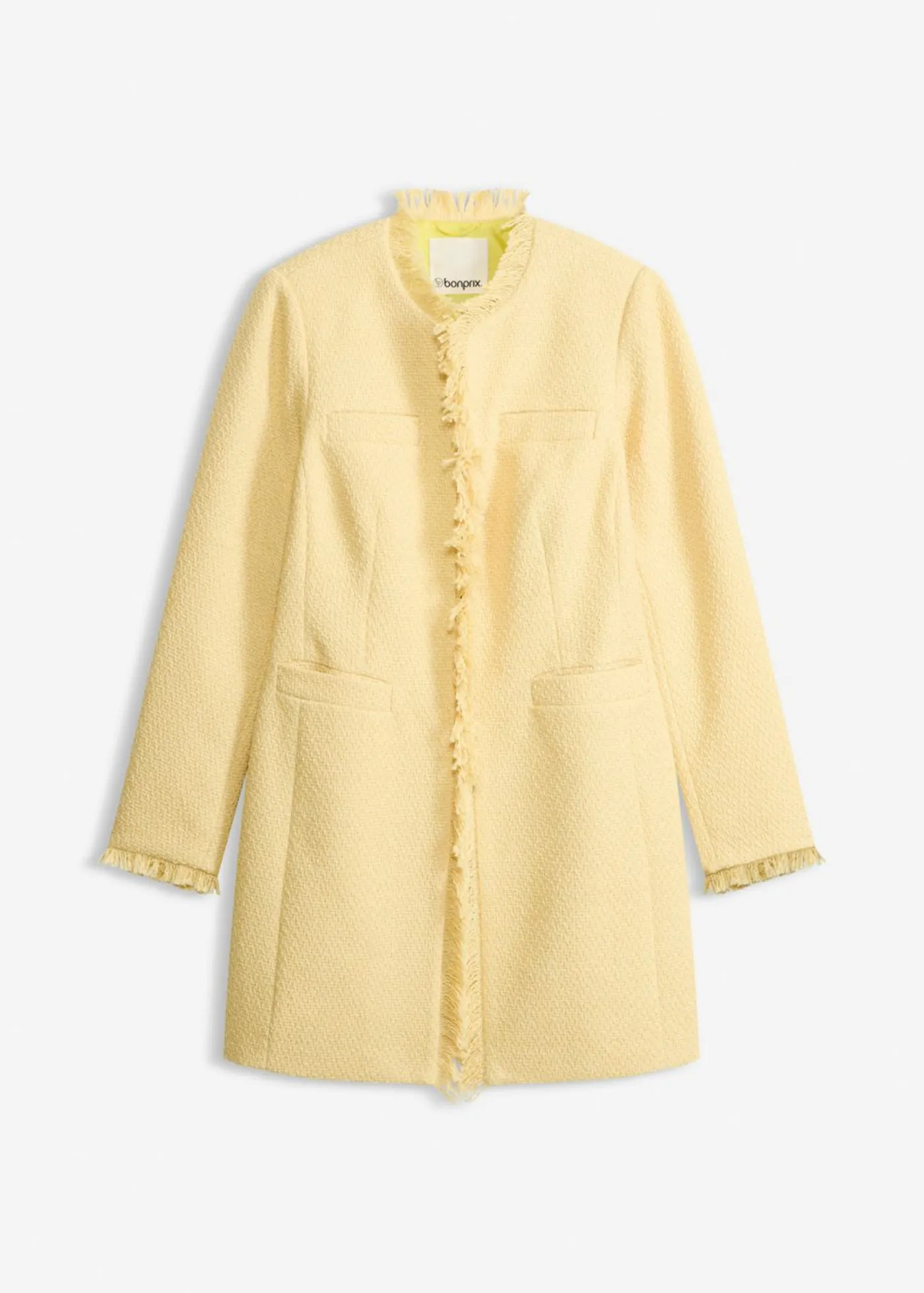 bonprix bonprix Americana larga de bouclé Amarillo claro Online