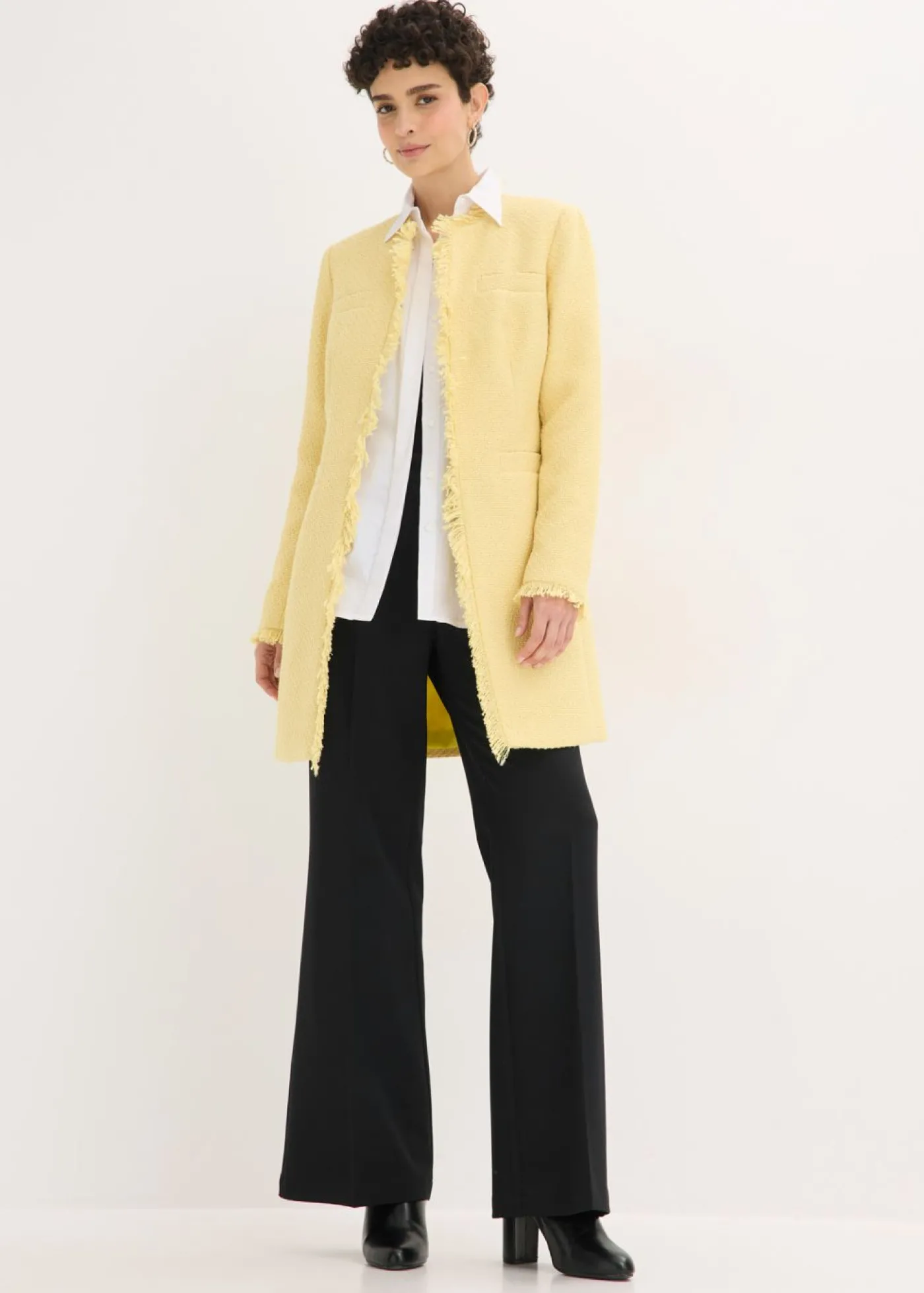 bonprix bonprix Americana larga de bouclé Amarillo claro Online