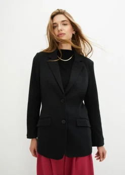 bonprix bonprix Americana larga de punto de algodón Negro Clearance