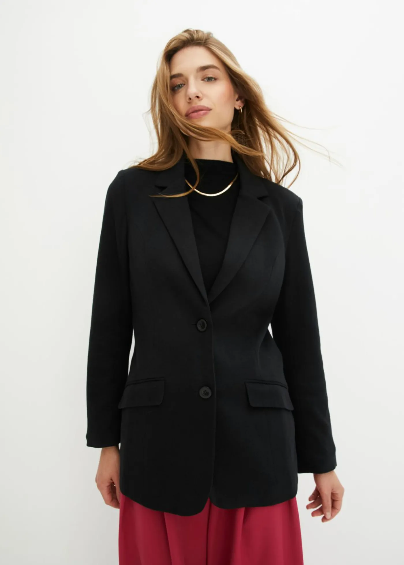 bonprix bonprix Americana larga de punto de algodón Negro Clearance