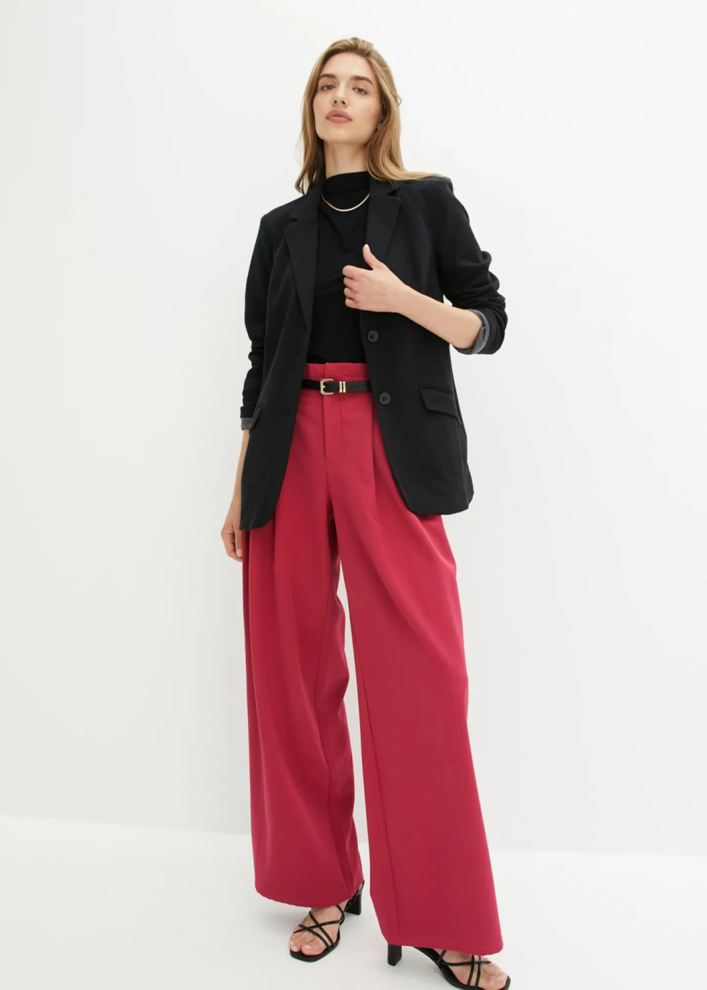 bonprix bonprix Americana larga de punto de algodón Negro Clearance