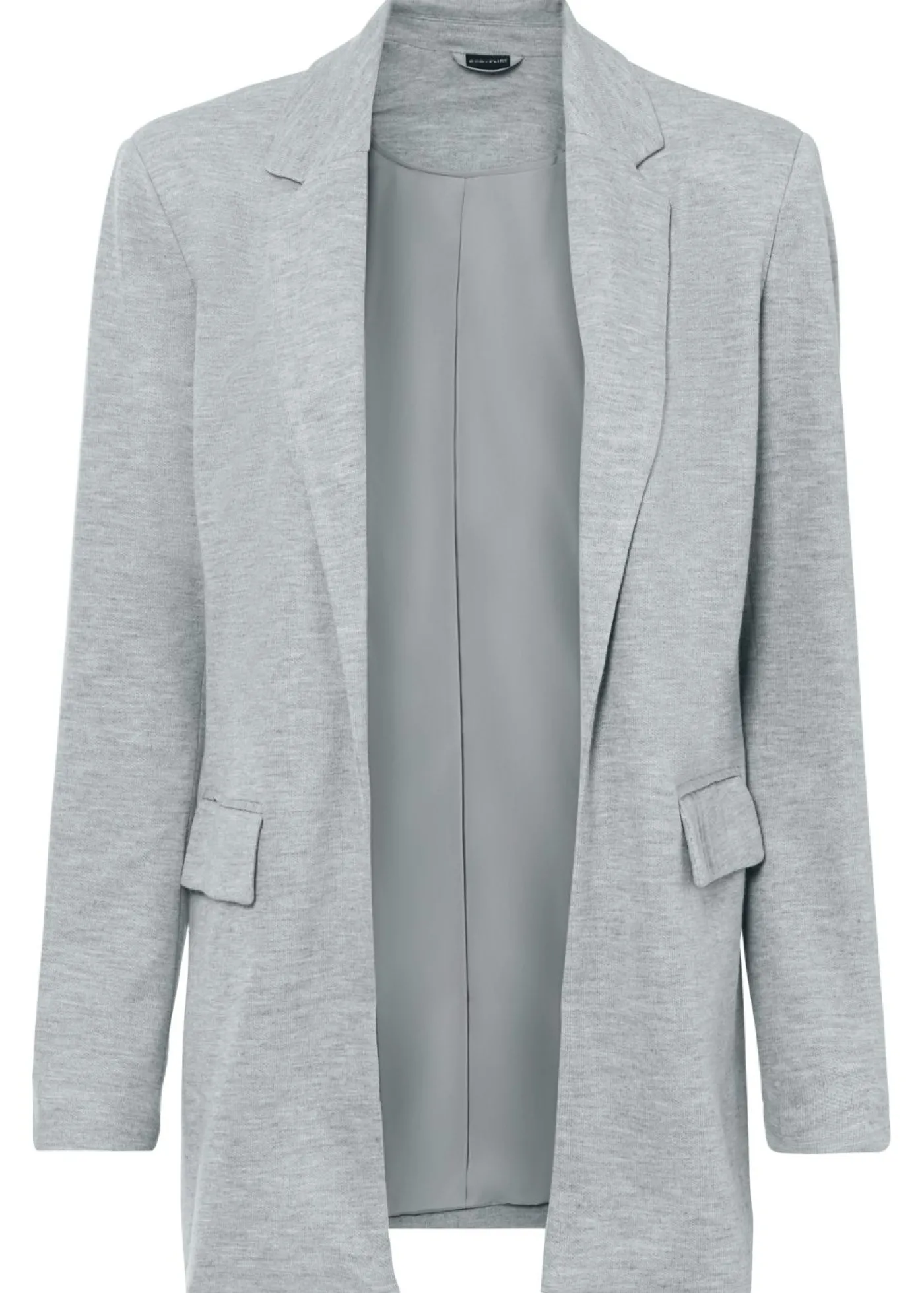 bonprix bonprix Americana larga de punto con bolsillos Gris claro jaspeado Clearance