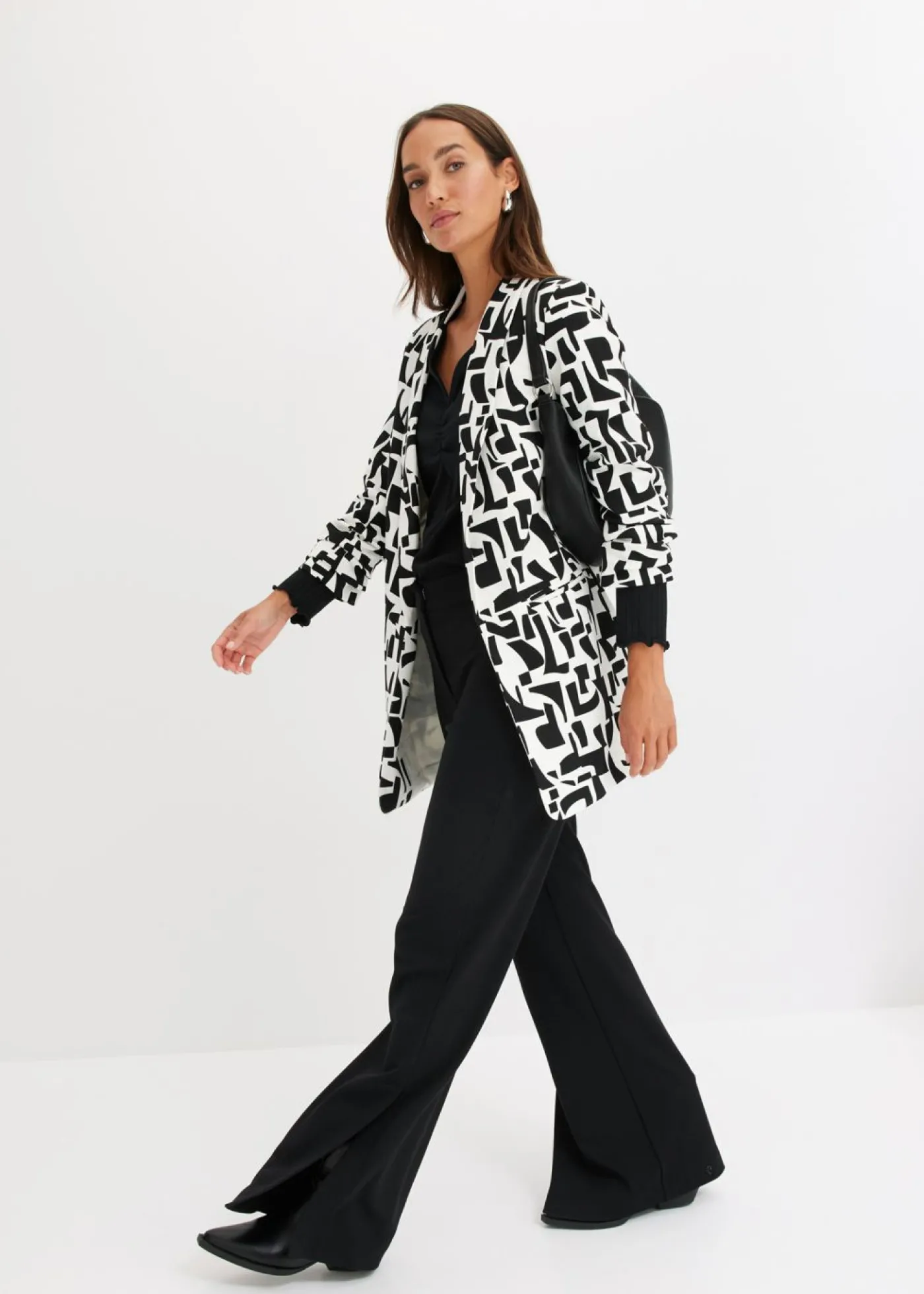 bonprix bonprix Americana larga estampada Blanco-negro con estampado gráfico Best