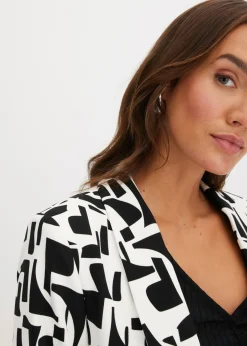 bonprix bonprix Americana larga estampada Blanco-negro con estampado gráfico Best