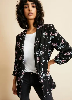 bonprix bonprix Americana larga estampada Negro con flores Discount