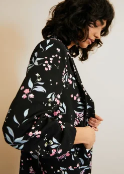 bonprix bonprix Americana larga estampada Negro con flores Discount