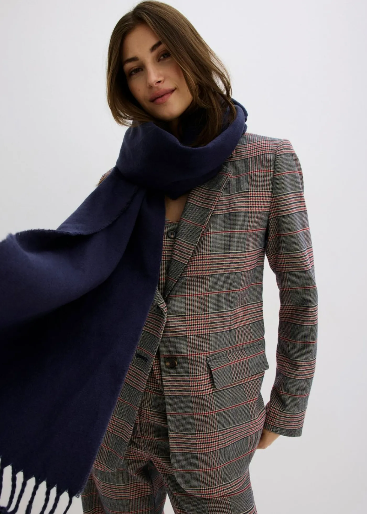 bonprix bonprix Americana oversize marrón-beige a cuadros Sale