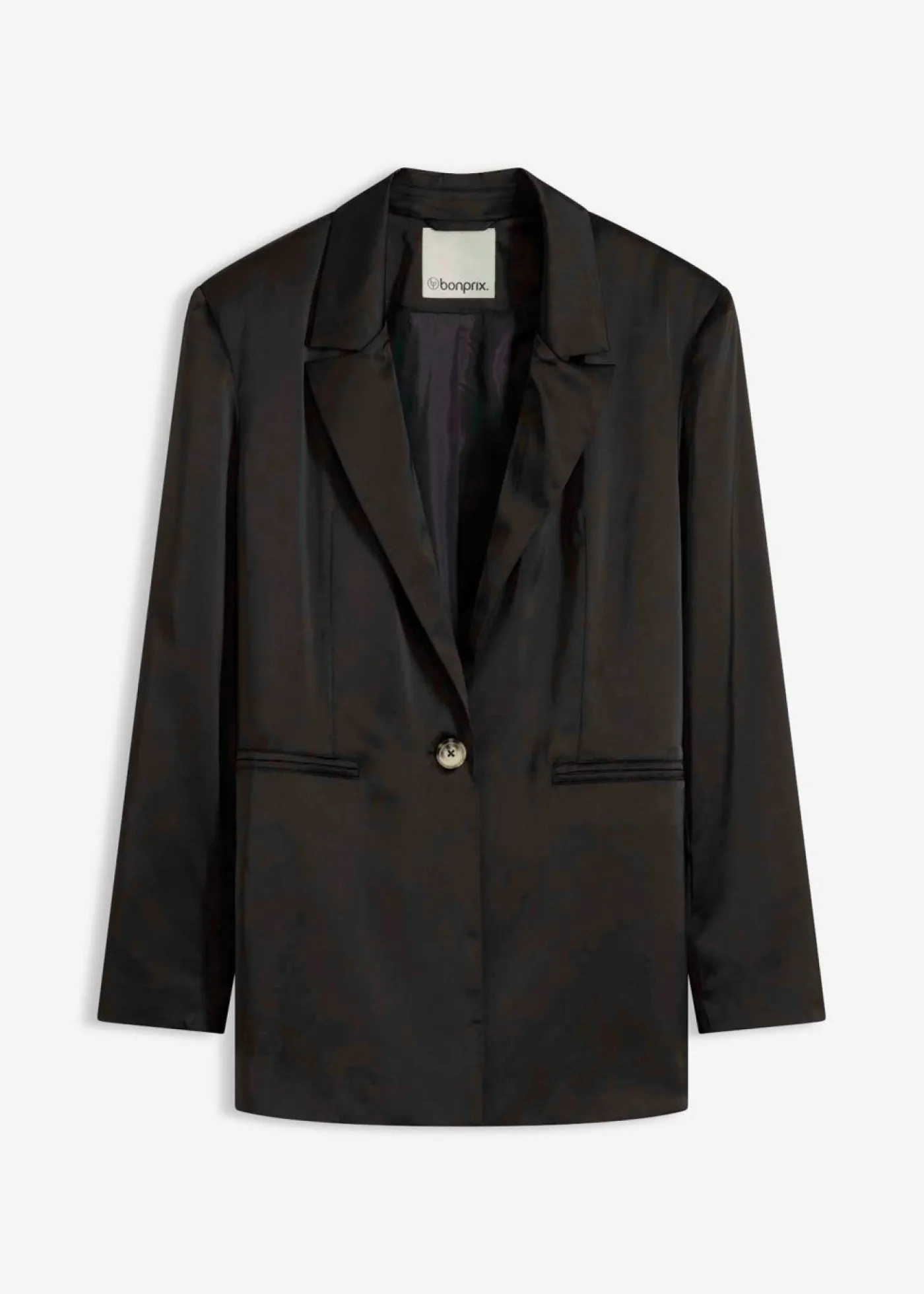 bonprix bonprix Americana oversize de satén Negro Clearance