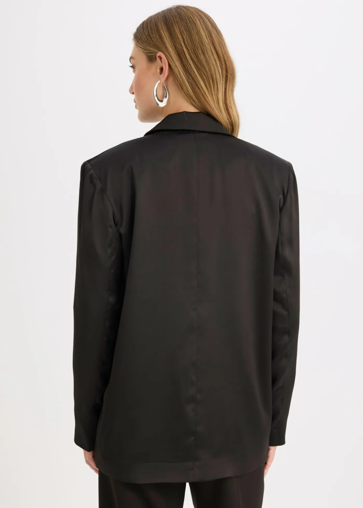 bonprix bonprix Americana oversize de satén Negro Clearance