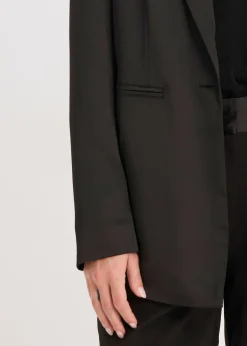 bonprix bonprix Americana oversize de satén Negro Clearance
