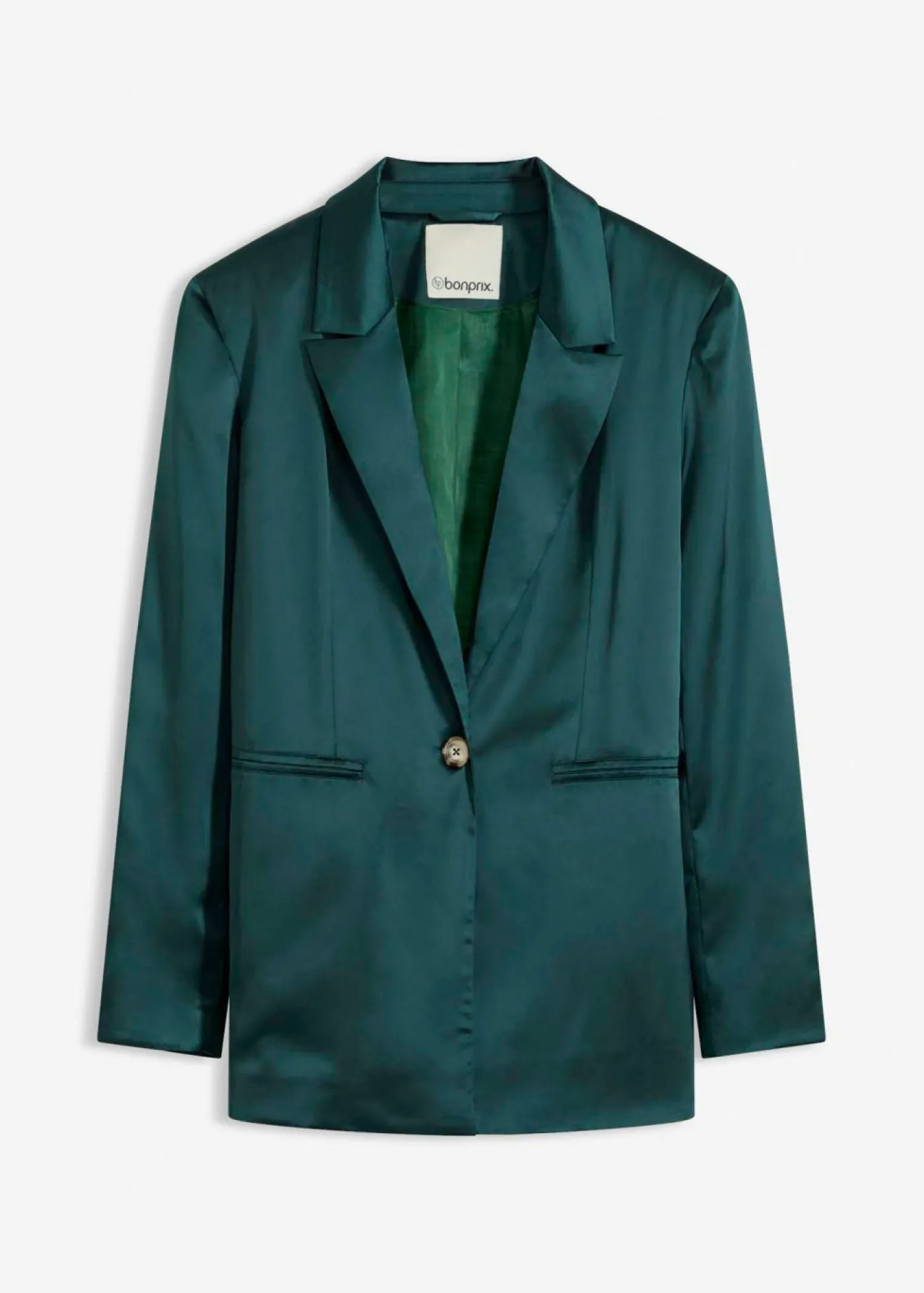 bonprix bonprix Americana oversize de satén Verde intenso