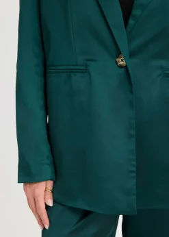 bonprix bonprix Americana oversize de satén Verde intenso