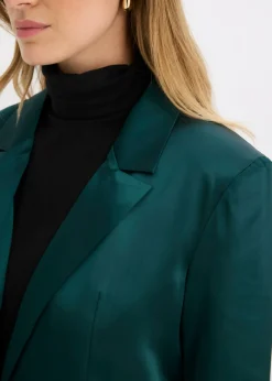 bonprix bonprix Americana oversize de satén Verde intenso