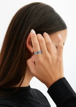 bonprix bonprix Anillo plata rodinada-azul