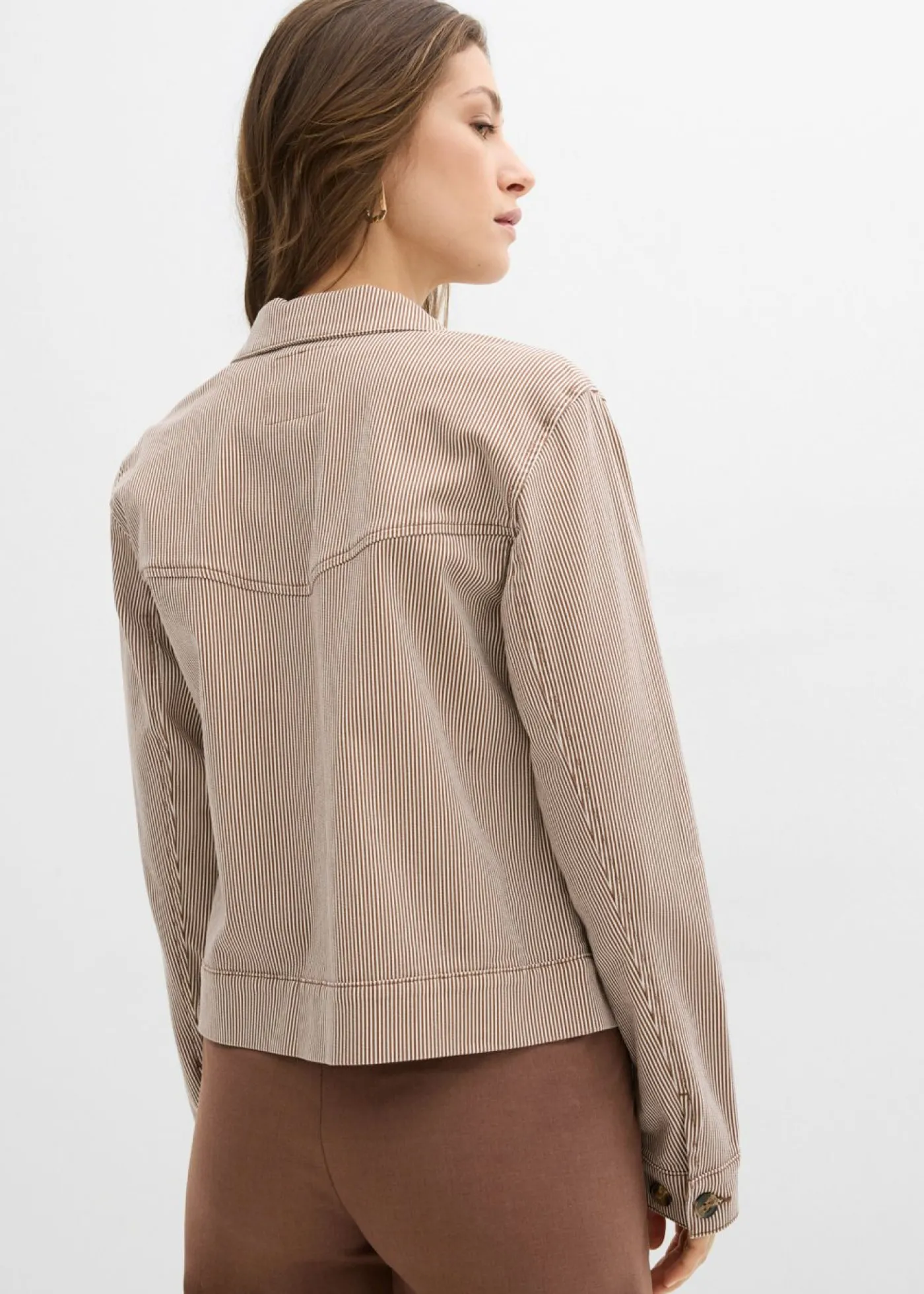 bonprix bonprix Anorak marrón castaño con rayas