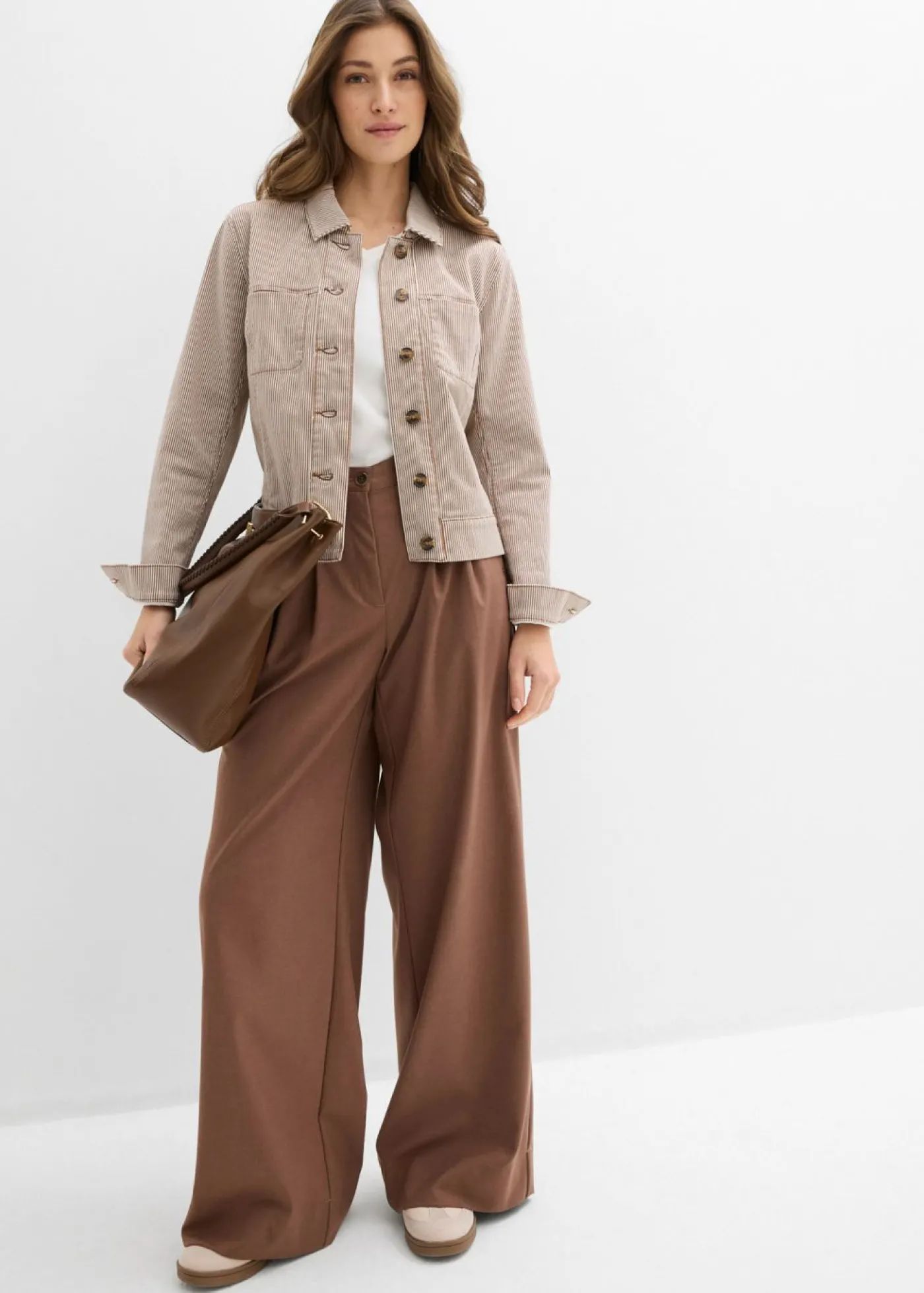 bonprix bonprix Anorak marrón castaño con rayas