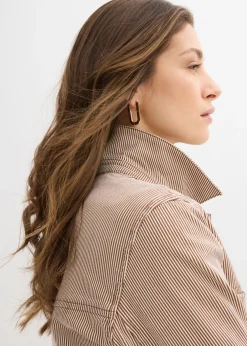 bonprix bonprix Anorak marrón castaño con rayas