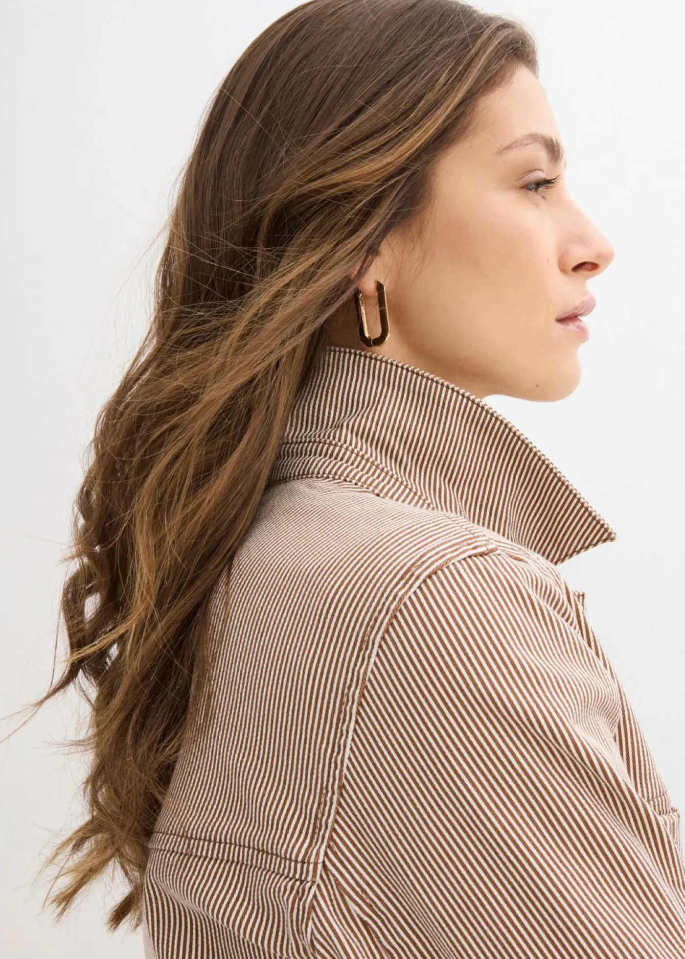 bonprix bonprix Anorak marrón castaño con rayas