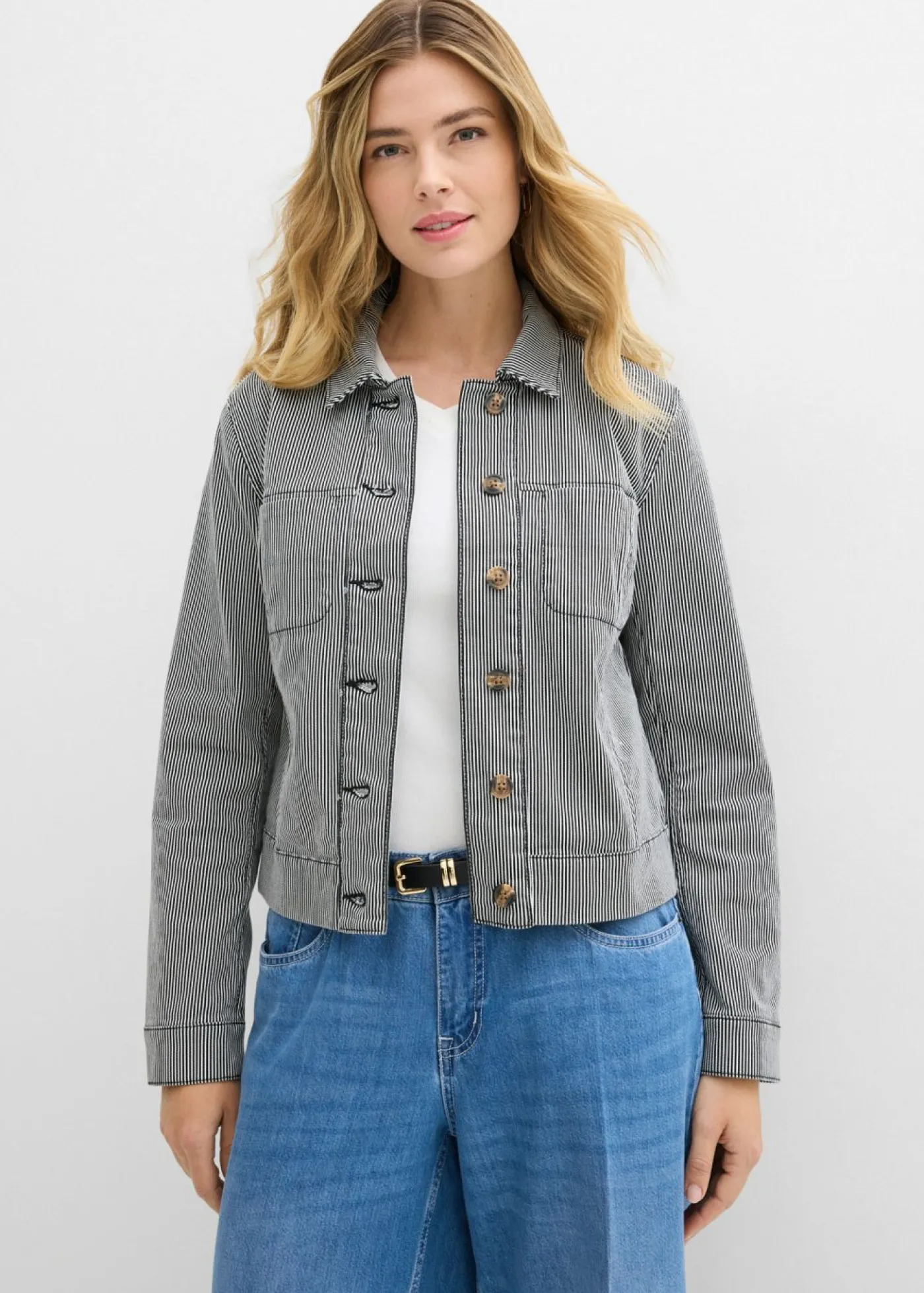 bonprix bonprix Anorak negro con rayas Discount