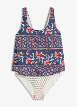 bonprix bonprix Bañador con aspecto de tankini azul-rosa pálido Sale