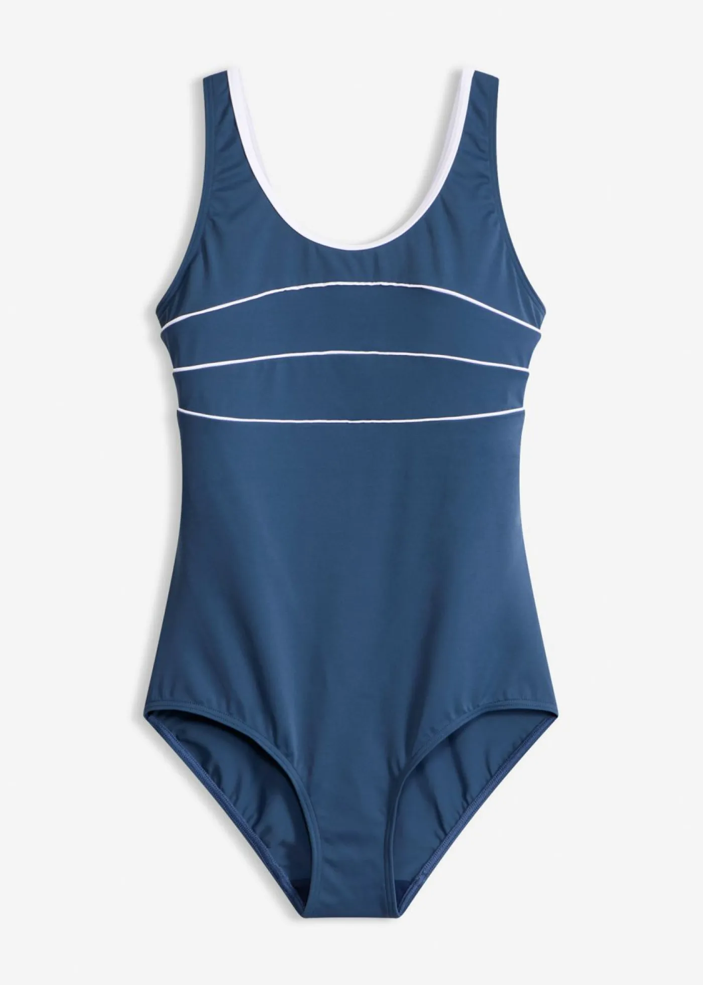 bonprix bonprix Bañador con costuras decorativas azul almirante-blanco Discount
