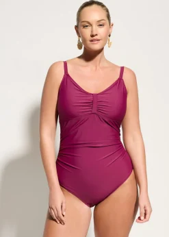 bonprix bonprix Bañador con efecto moldeador medio y fruncido Baya Online