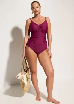 bonprix bonprix Bañador con efecto moldeador medio y fruncido Baya Online