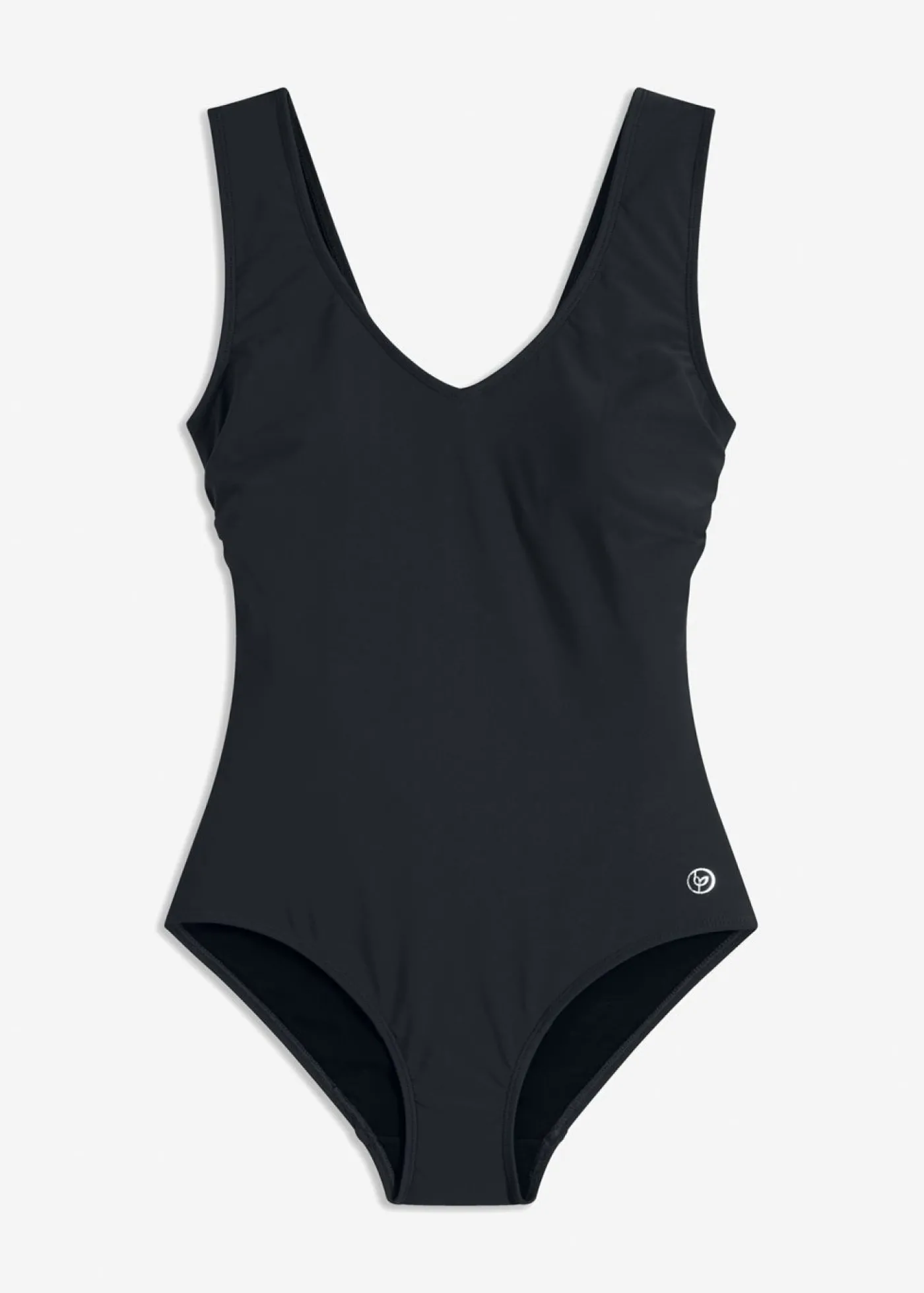 bonprix bonprix Bañador con efecto moldeador medio y escote en V Negro Online