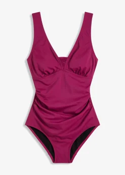 bonprix bonprix Bañador con efecto moldeador medio y tirantes anchos Violeta Sale