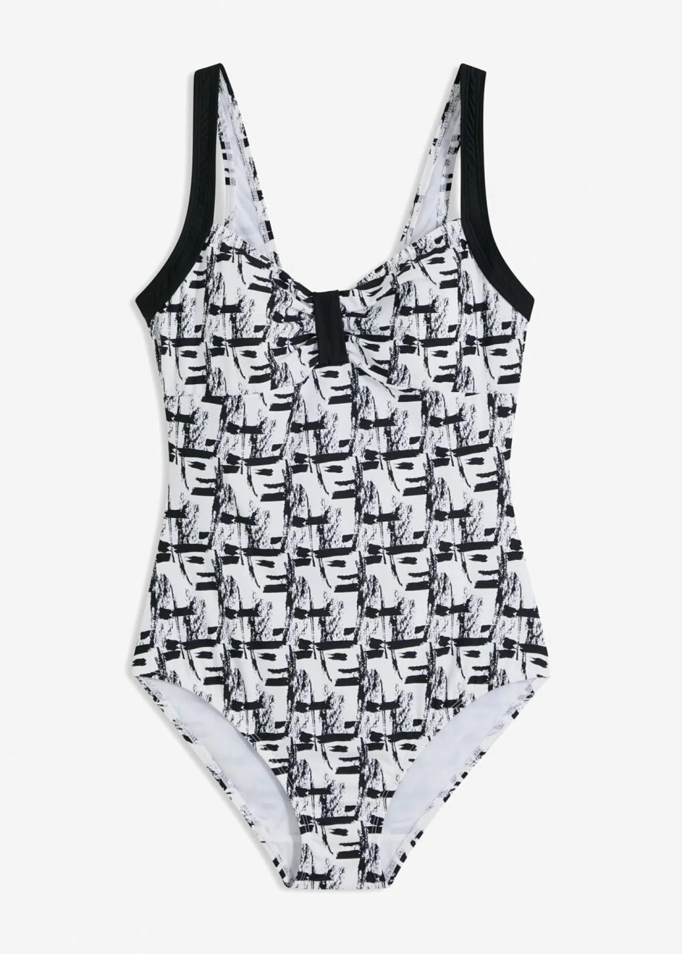 bonprix bonprix Bañador con efecto reductor, nivel 3 Blanco-negro de rayas Clearance