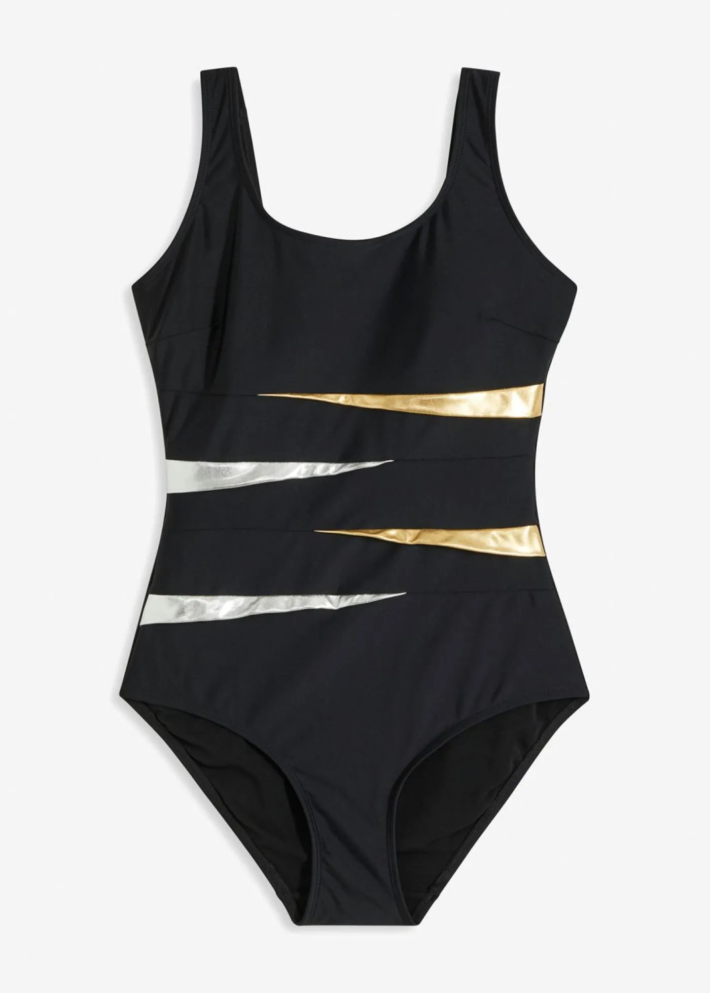 bonprix bonprix Bañador con gran efecto moldeador e insertos negro con rayas New