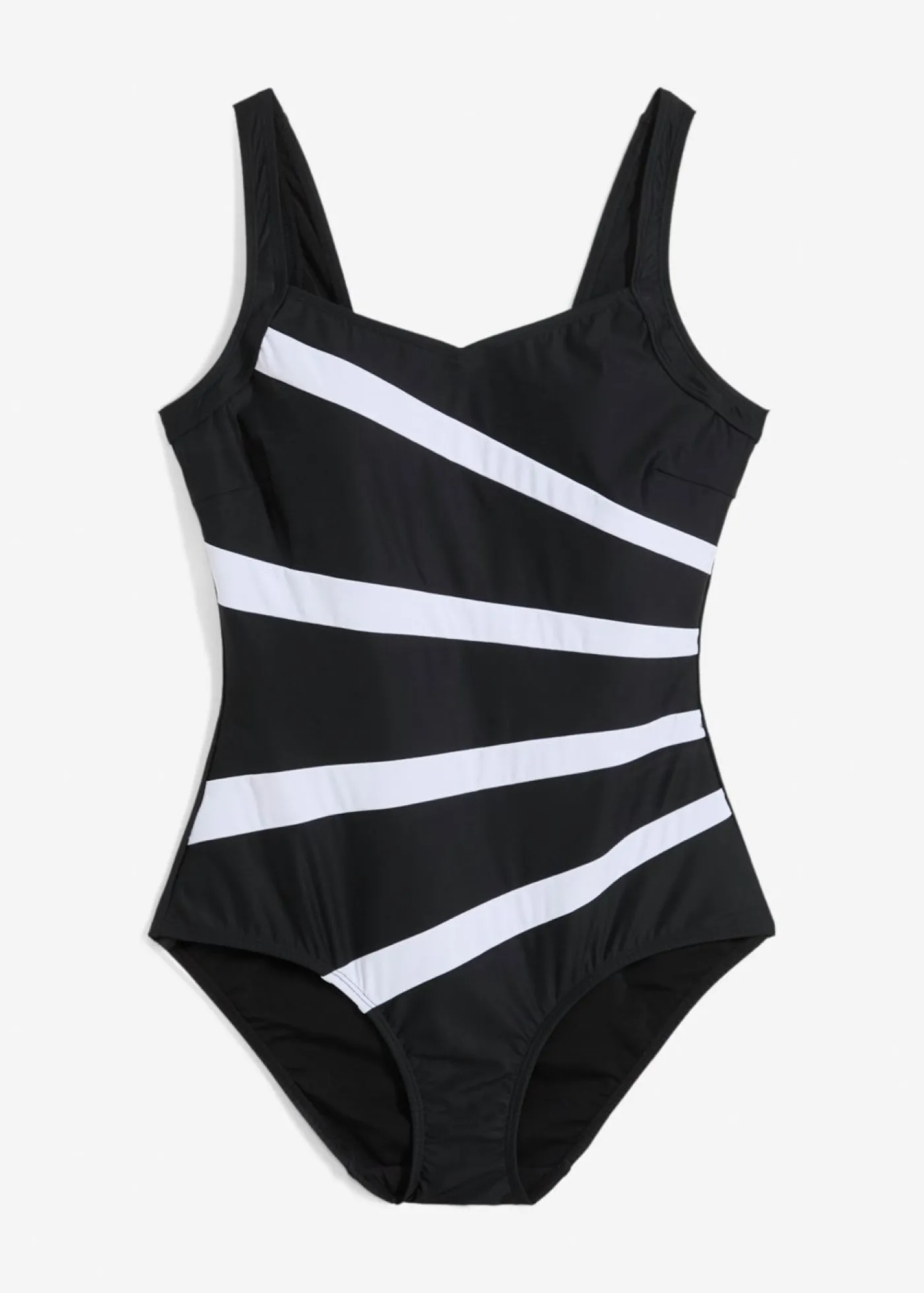 bonprix bonprix Bañador con gran efecto moldeador e insertos Negro-blanco con rayas Clearance