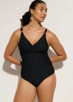 bonprix bonprix Bañador con gran efecto moldeador y aspecto cruzado Negro Best