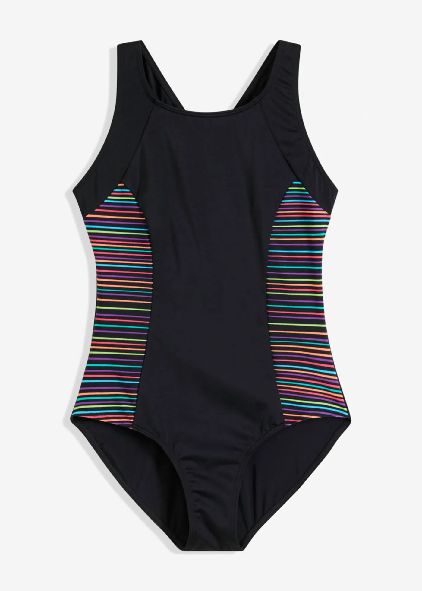 bonprix bonprix Bañador con inserción lateral negro rayas horizontales Discount