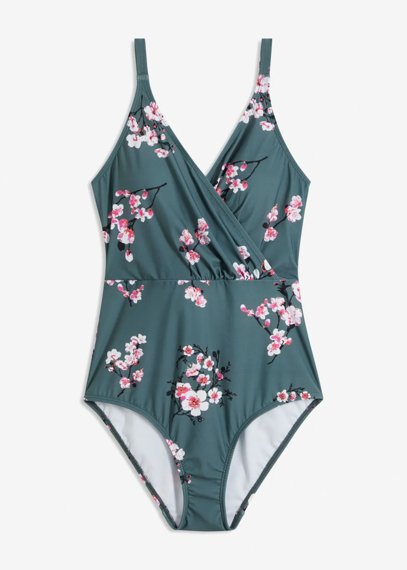 bonprix bonprix Bañador con ligero efecto moldeador y diseño cruzado Verde claro Clearance