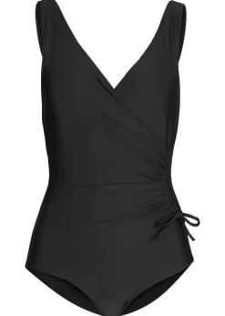 bonprix bonprix Bañador con ligero efecto moldeador y fruncido Negro Outlet
