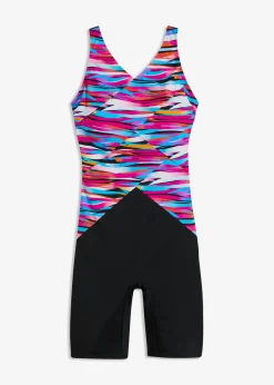 bonprix bonprix Bañador con ligero efecto moldeador y pernera negro / multicolor con rayas Sale