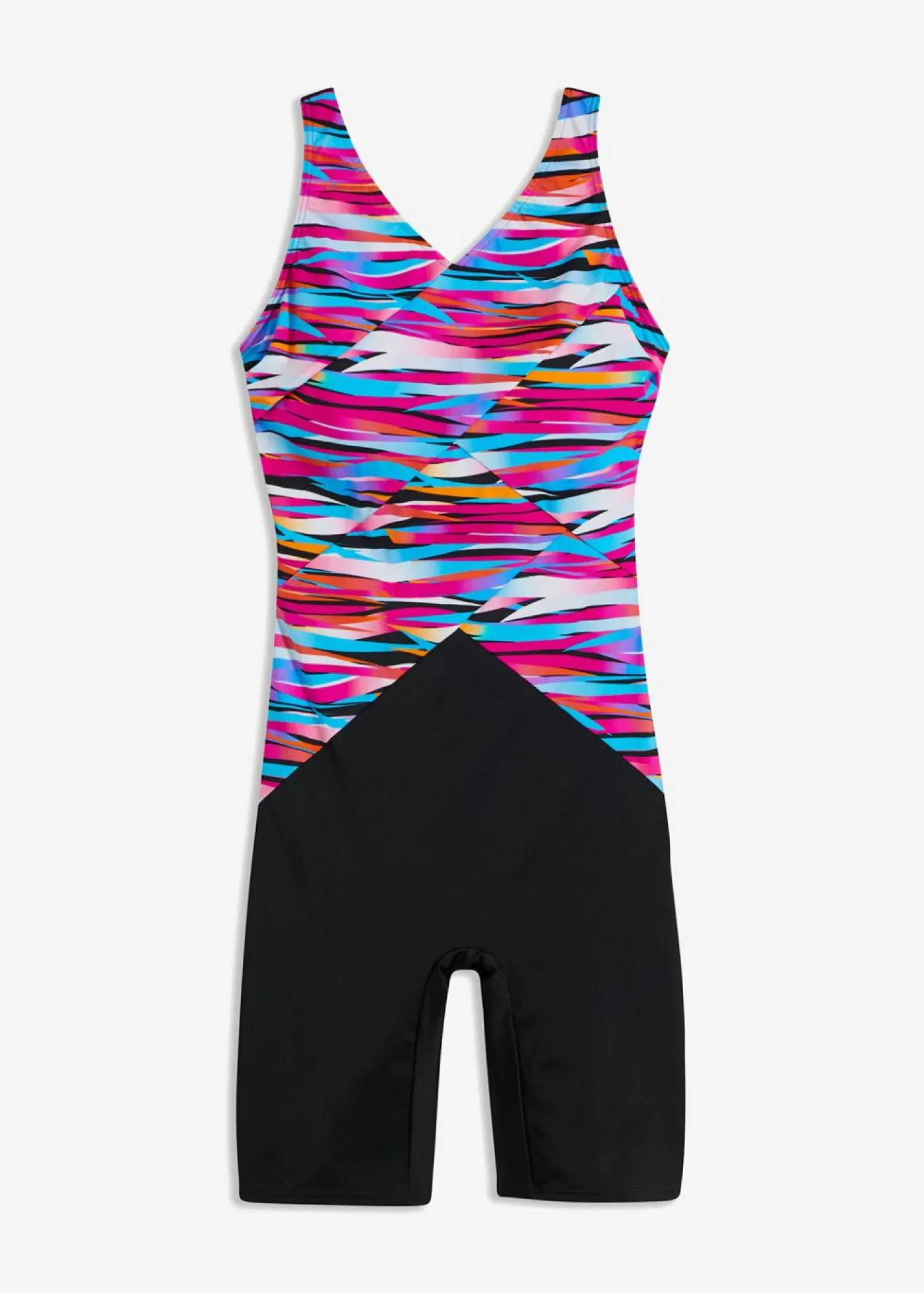bonprix bonprix Bañador con ligero efecto moldeador y pernera negro / multicolor con rayas Sale