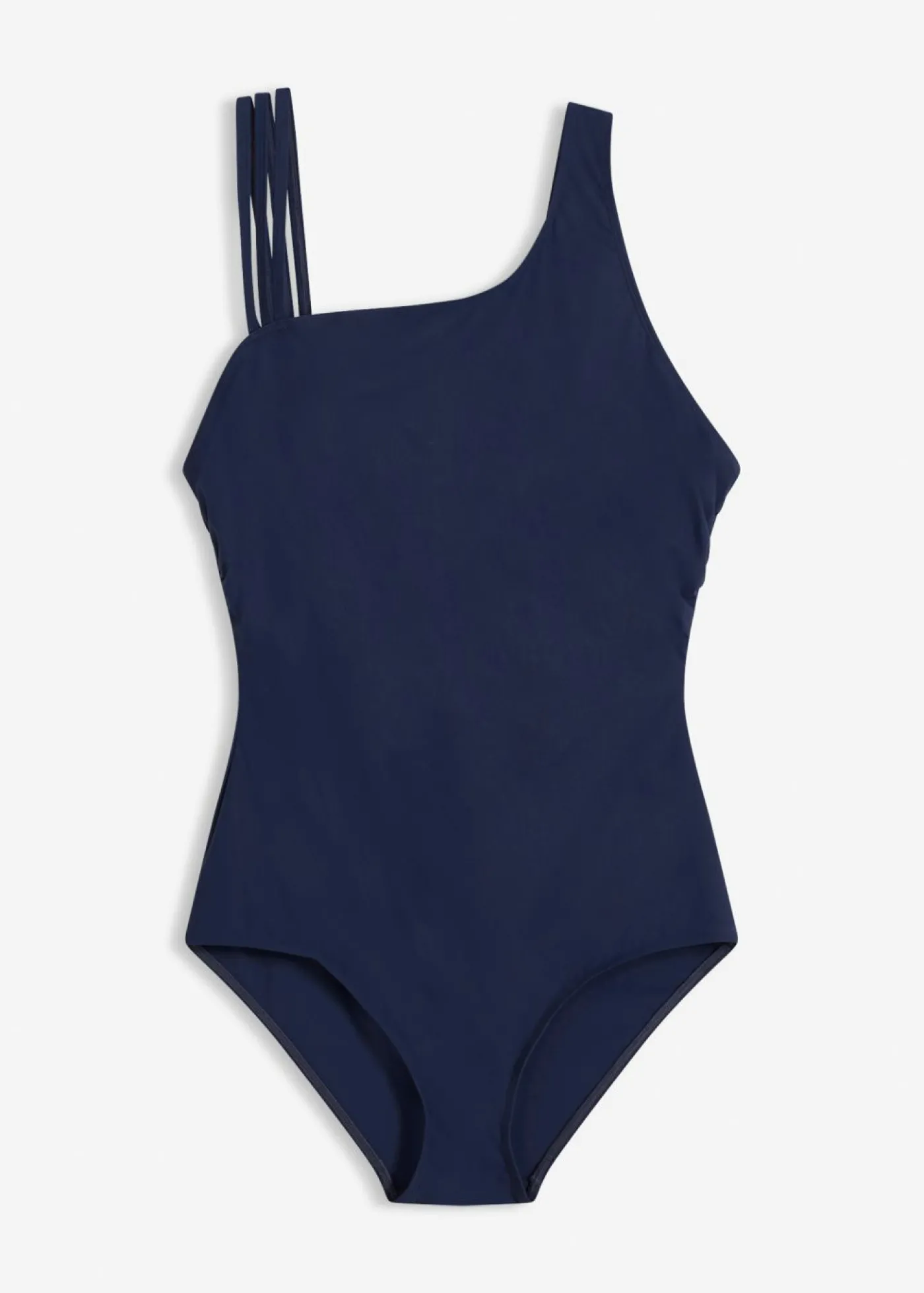 bonprix bonprix Bañador con ligero efecto moldeador de un solo hombro Azul marino New