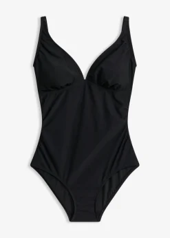 bonprix bonprix Bañador con ligero efecto moldeador y escote en V Negro Discount