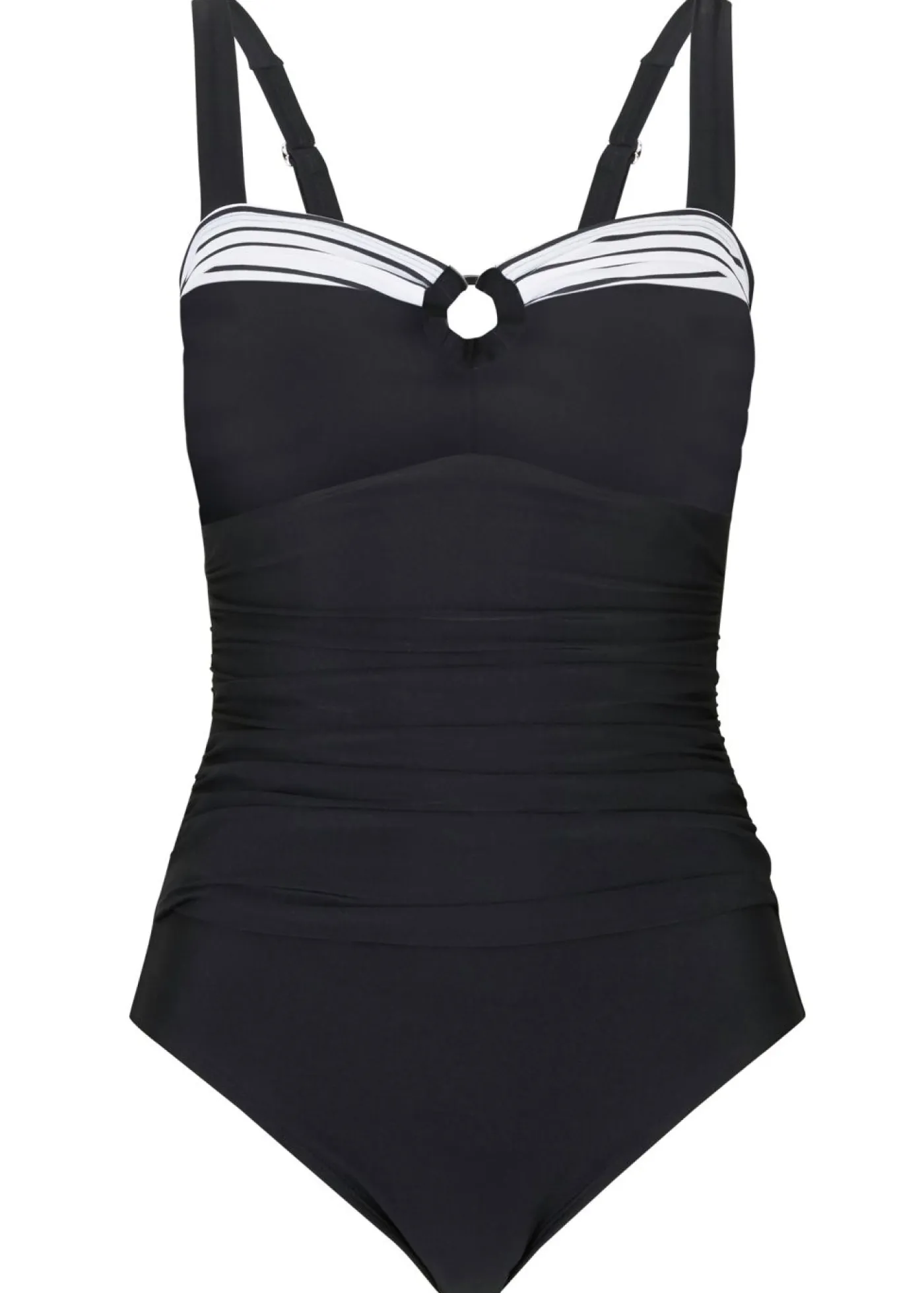 bonprix bonprix Bañador con ligero efecto moldeador Negro-blanco Sale