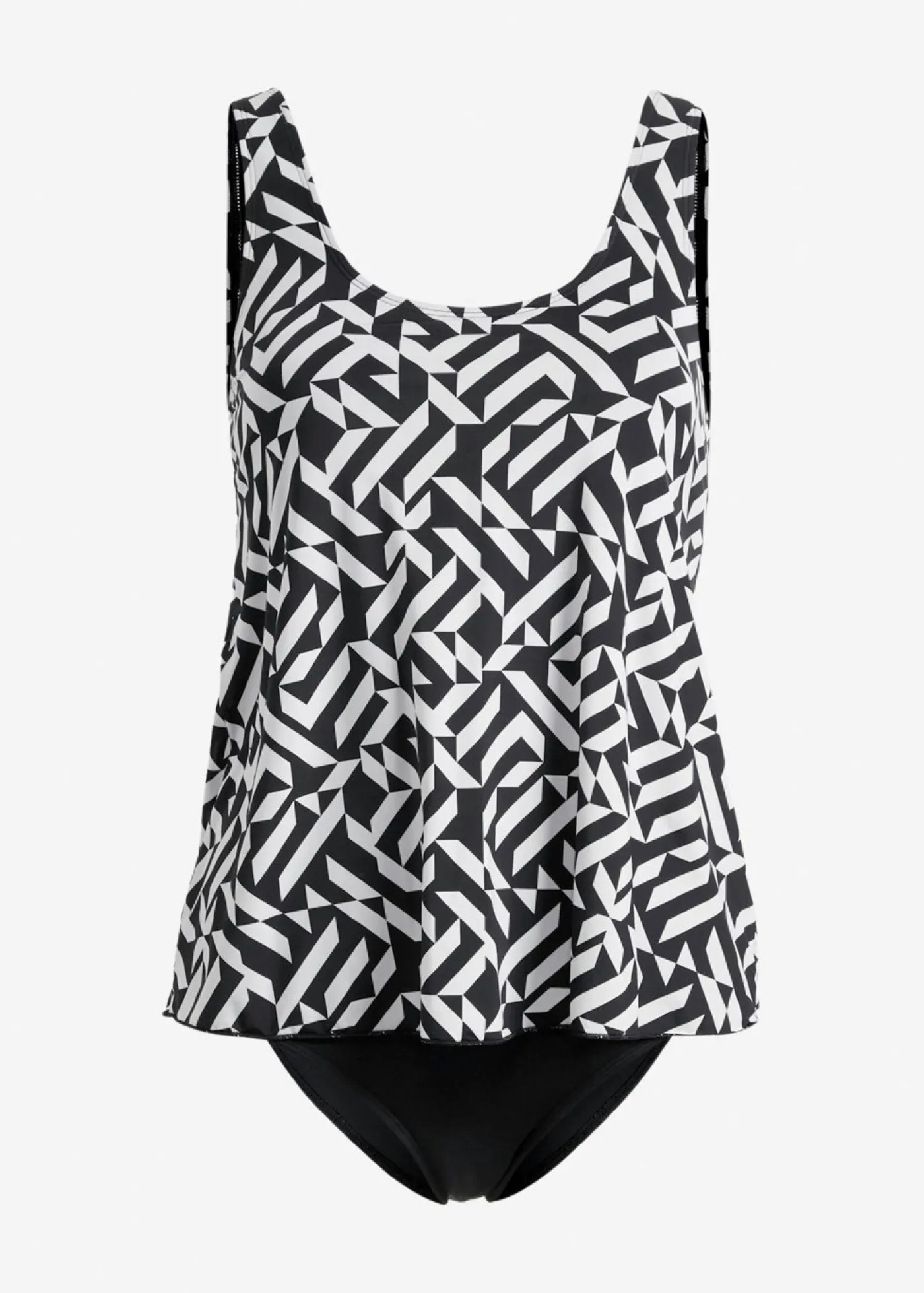 bonprix bonprix Bañador con look tankini Negro-blanco Online