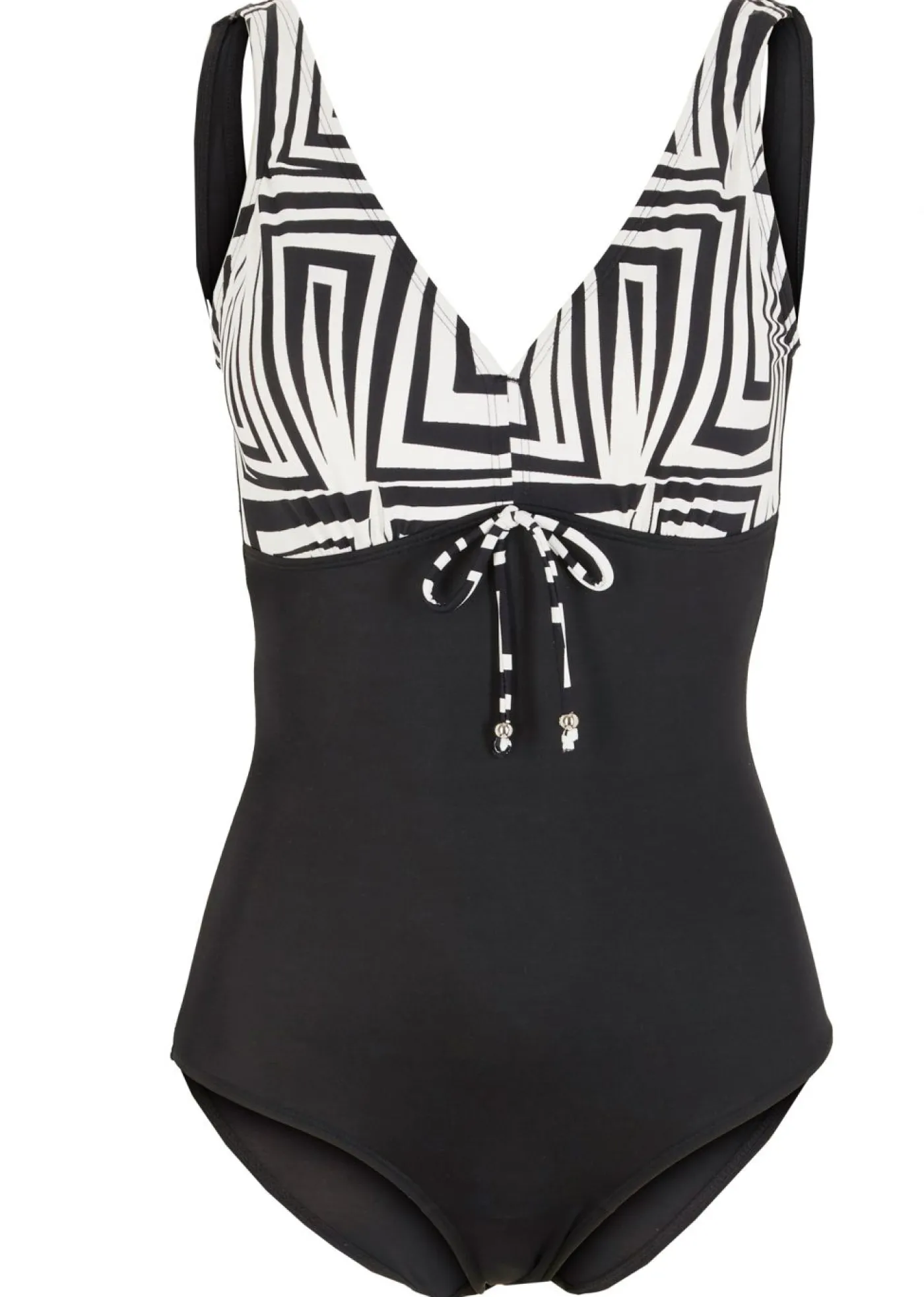 bonprix bonprix Bañador de poliamida reciclada Negro-blanco New