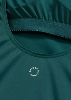 bonprix bonprix Bañador deportivo de material de secado rápido con espalda nadadora Verde petróleo