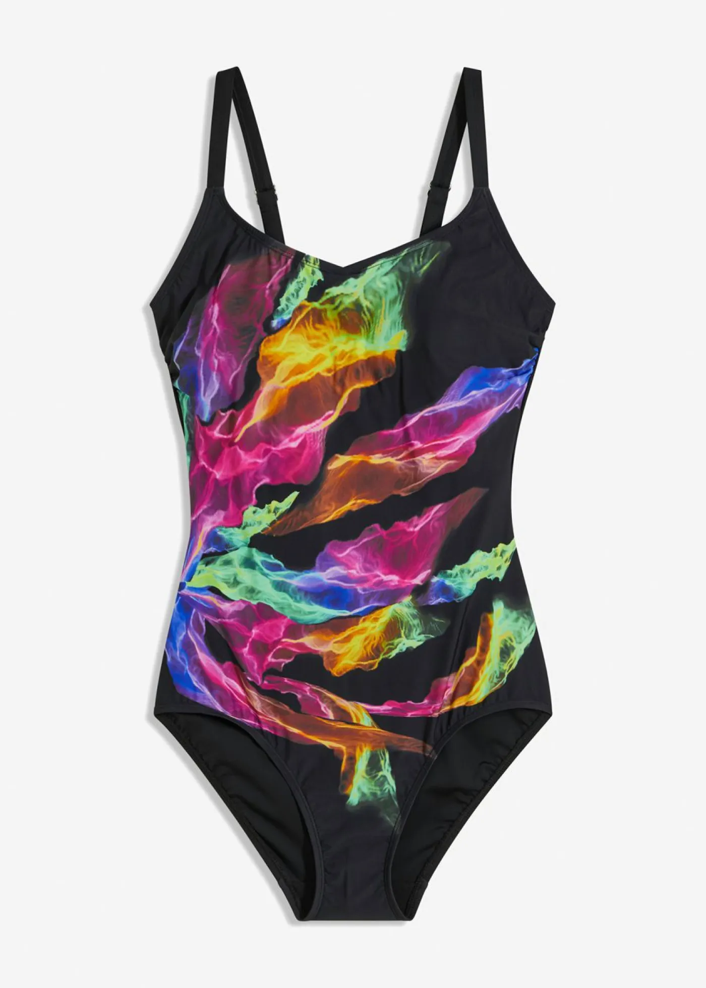 bonprix bonprix Bañador moldeador con estampado de arcoiris. Negro Best