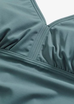 bonprix bonprix Bañador premamá con escote en V Verde eucalipto New