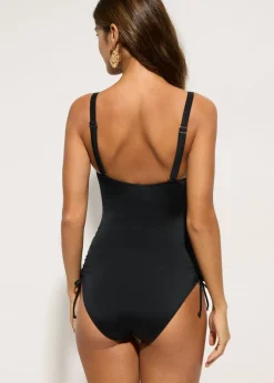 bonprix bonprix Bañador tipo bandeau con pernera alta Negro Outlet