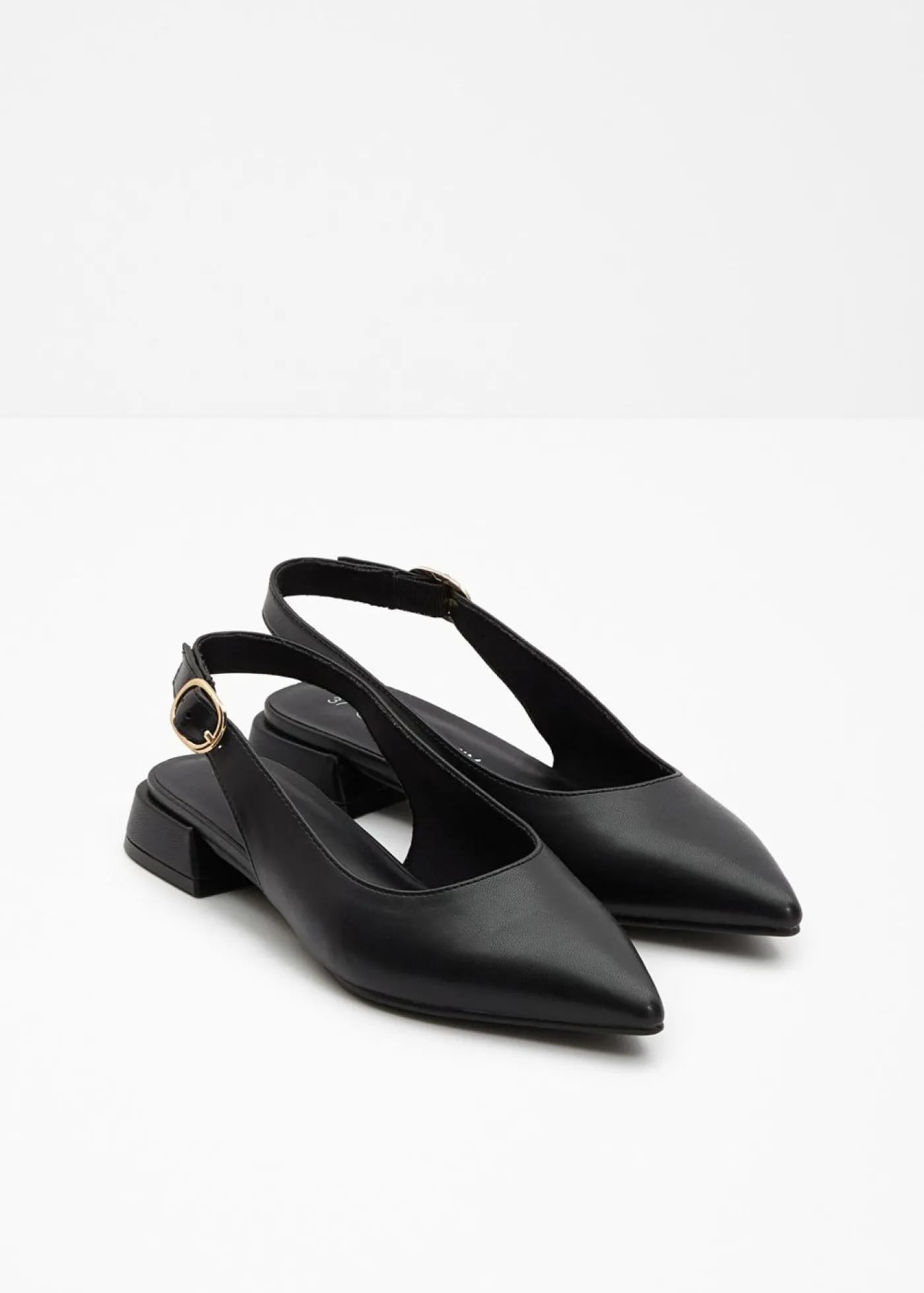 bonprix bonprix Bailarina con talón al descubierto y hebilla Negro Outlet