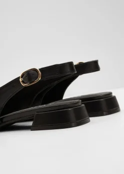 bonprix bonprix Bailarina con talón al descubierto y hebilla Negro Outlet