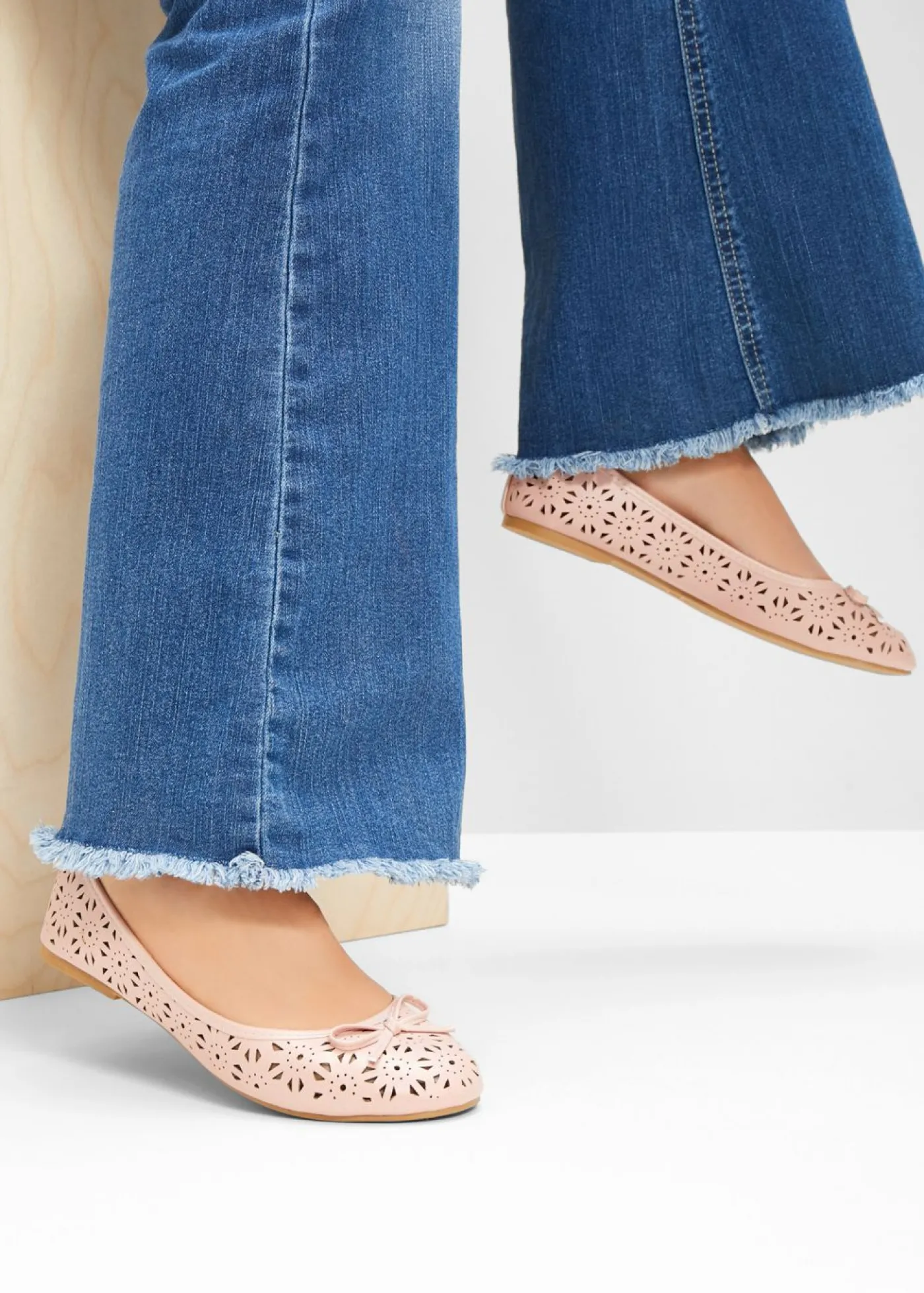 bonprix bonprix Bailarinas con ancho cómodo rosa pálido Outlet